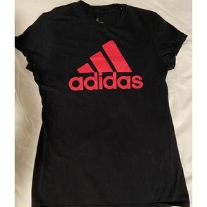 adidas Badge of Sport Womens Tee * Black Tshirt Graphic Apparel - Size S